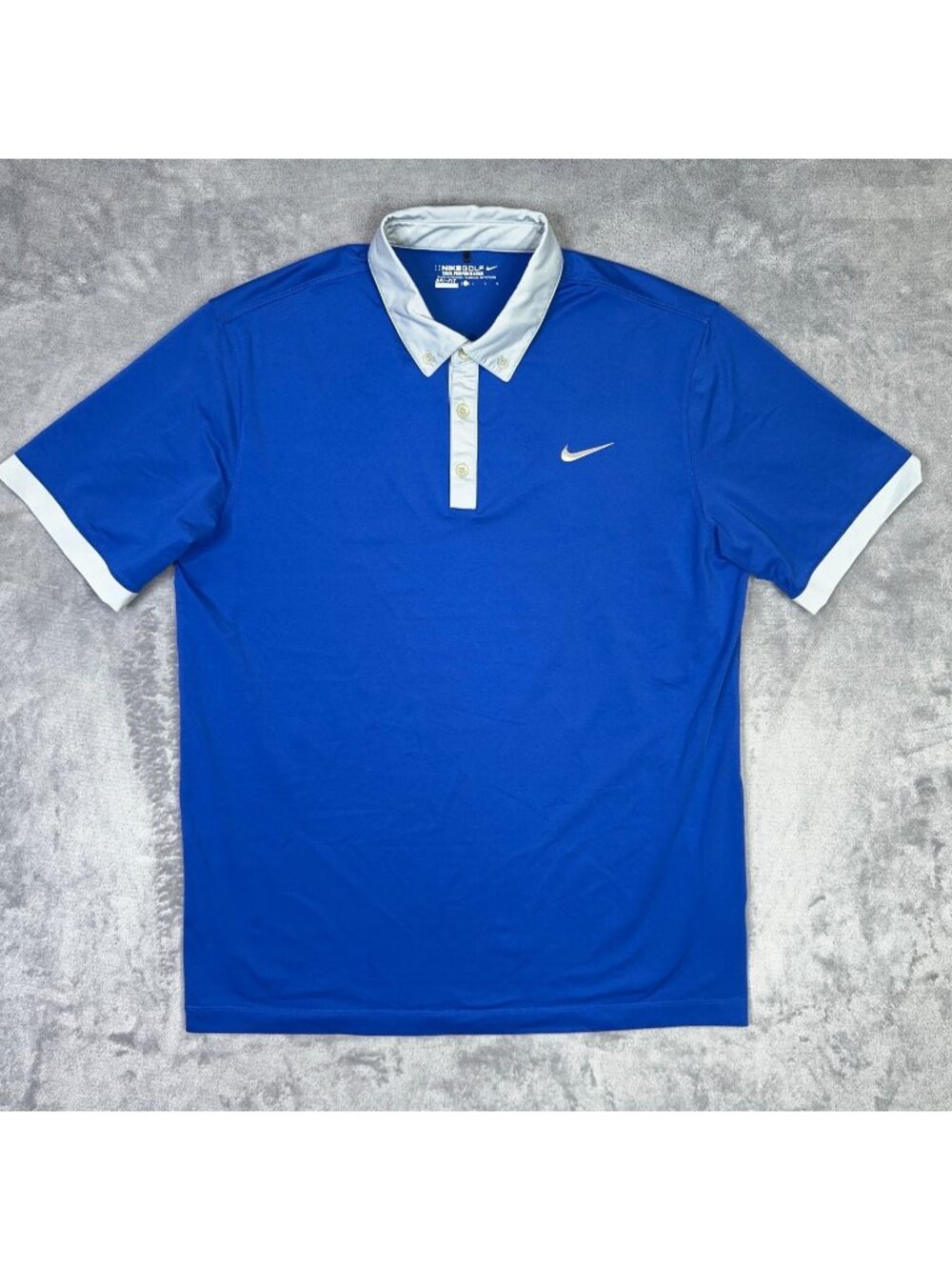 Nike Golf Tour Performance Polo Shirt Mens Large L Blue Dri Fit Athletic 599018